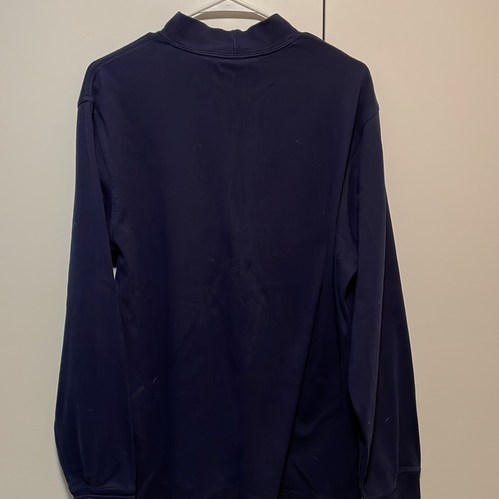 Mens navy blue high neck shirt - Picture 6 of 6